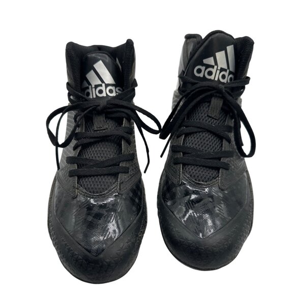 Adidas Size 9 Black & Silver Mens Lace Up Football Cleats - Picture 1 of 10